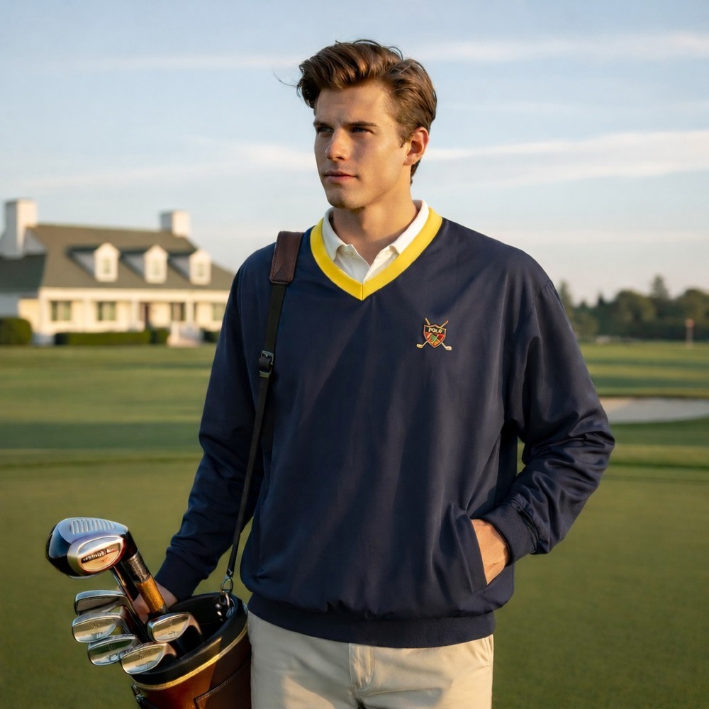 VTG Polo Golf Ralph Lauren Men Windbreaker Jacket Sz XL Blue Old Money Aesthetic